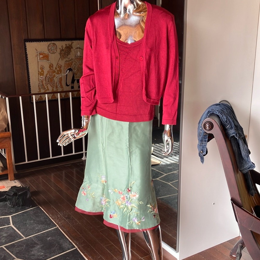 3 piece summer wedding skirt and sweater top set